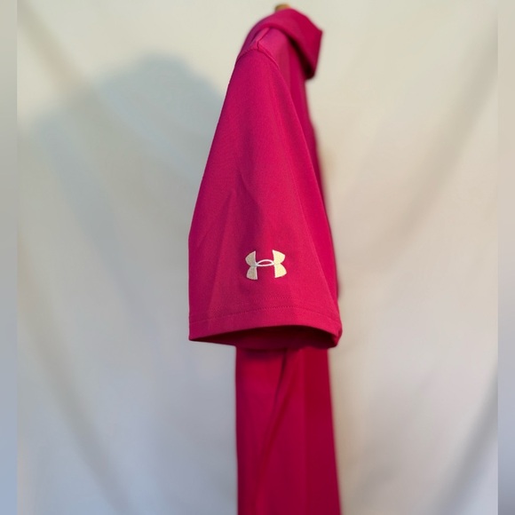 Under Armour Women’s HeatGear Polo Shirt Medium Pink Gorgeous Color Bright color - Picture 3 of 5